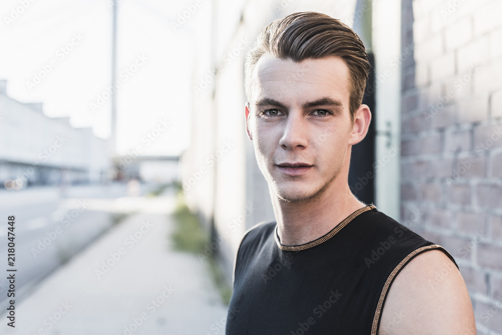 Germany, Mannheim, Young athlete in the city, portrait Germany, Mannheim, Young athlete in the city, portrait