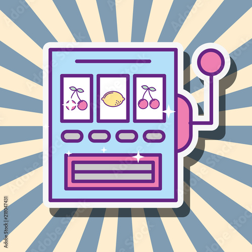 casino slot machine gamble retro style vector illustration