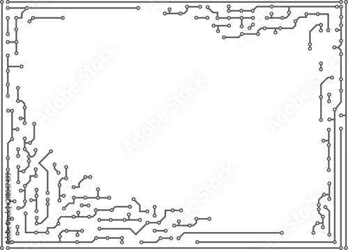 Background in PCB-layout style, decorative technique frame with empty space for Your text