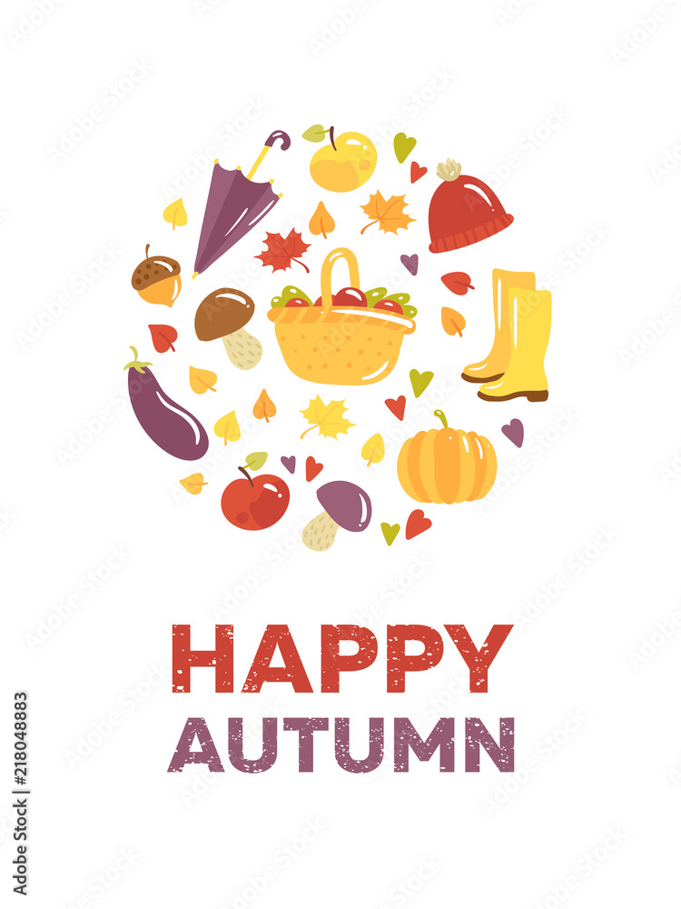 Autumn vector card 