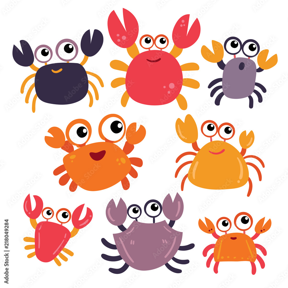 Naklejka premium crab character vector design