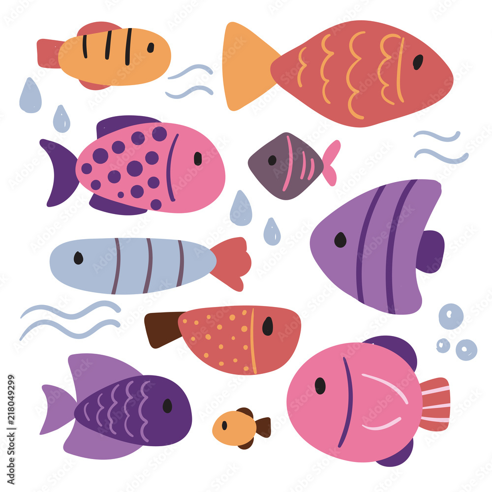 fish character vector design