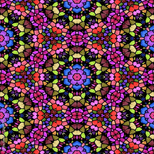 Multicolor seamless pattern kaleidoscope  modern and creative abstract background