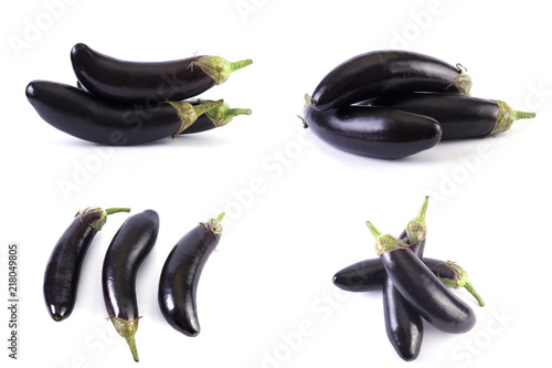 Eggplant  on a white background. Aubergines are fresh and delicious. Fresh vegetables on a white background.