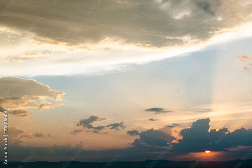 colorful dramatic sky with cloud at sunset. colorful dramatic sky with cloud at sunset.