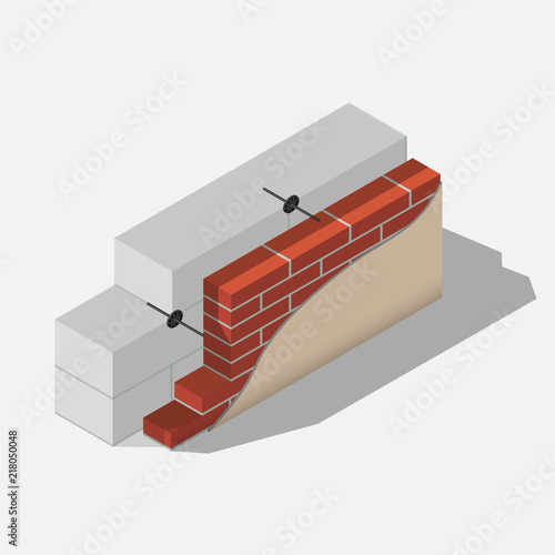 scheme of a aerated concrete wall