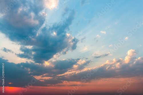 colorful dramatic sky with cloud at sunset.. © freedom_naruk