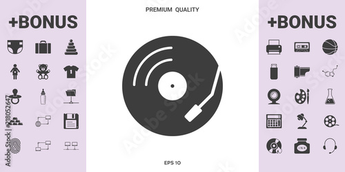 Vinyl record turntable icon