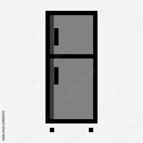 Coloured outline fridge pixel perfect vector icon
