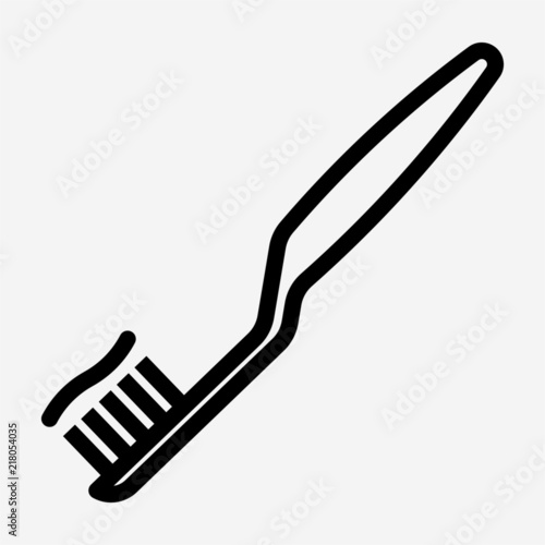 Outline tooth brush vector icon