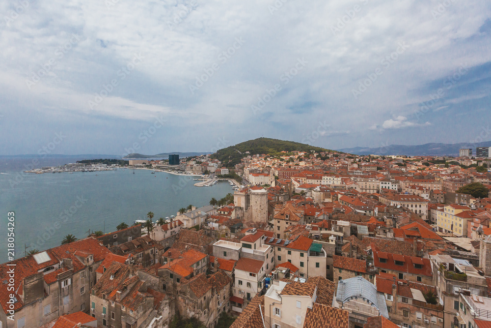 Panoramic View of the City and the Port of Split, Croatia