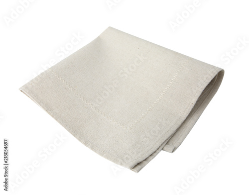 Beige cloth kitchen towel isolated.