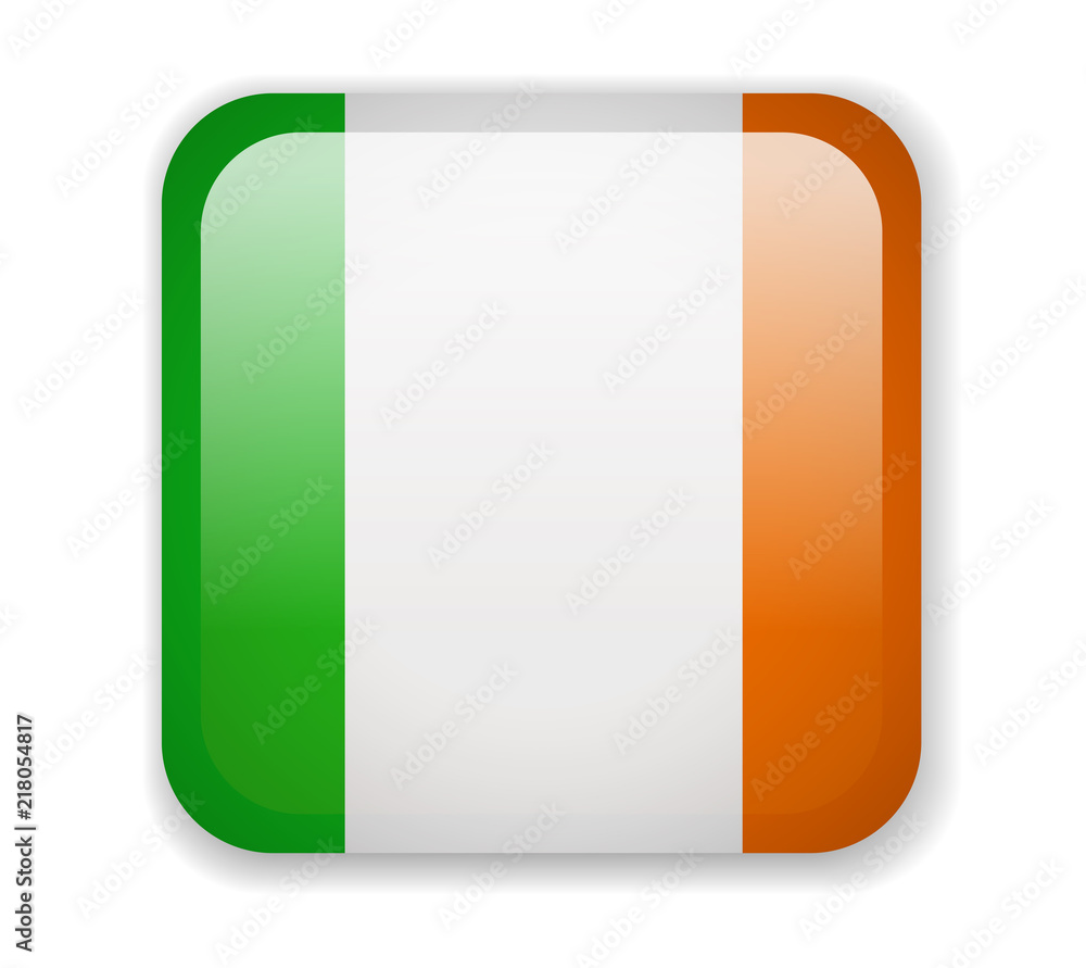 Ireland Flag. Bright Square Icon on a white background Ireland Flag. Bright Square Icon on a white background