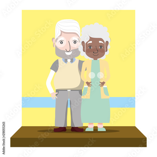cute woman and man elderly couple