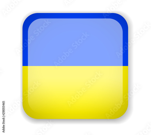 Ukraine flag. Square bright Icon on a white background