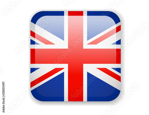 United Kingdom flag. Square bright Icon on a white background