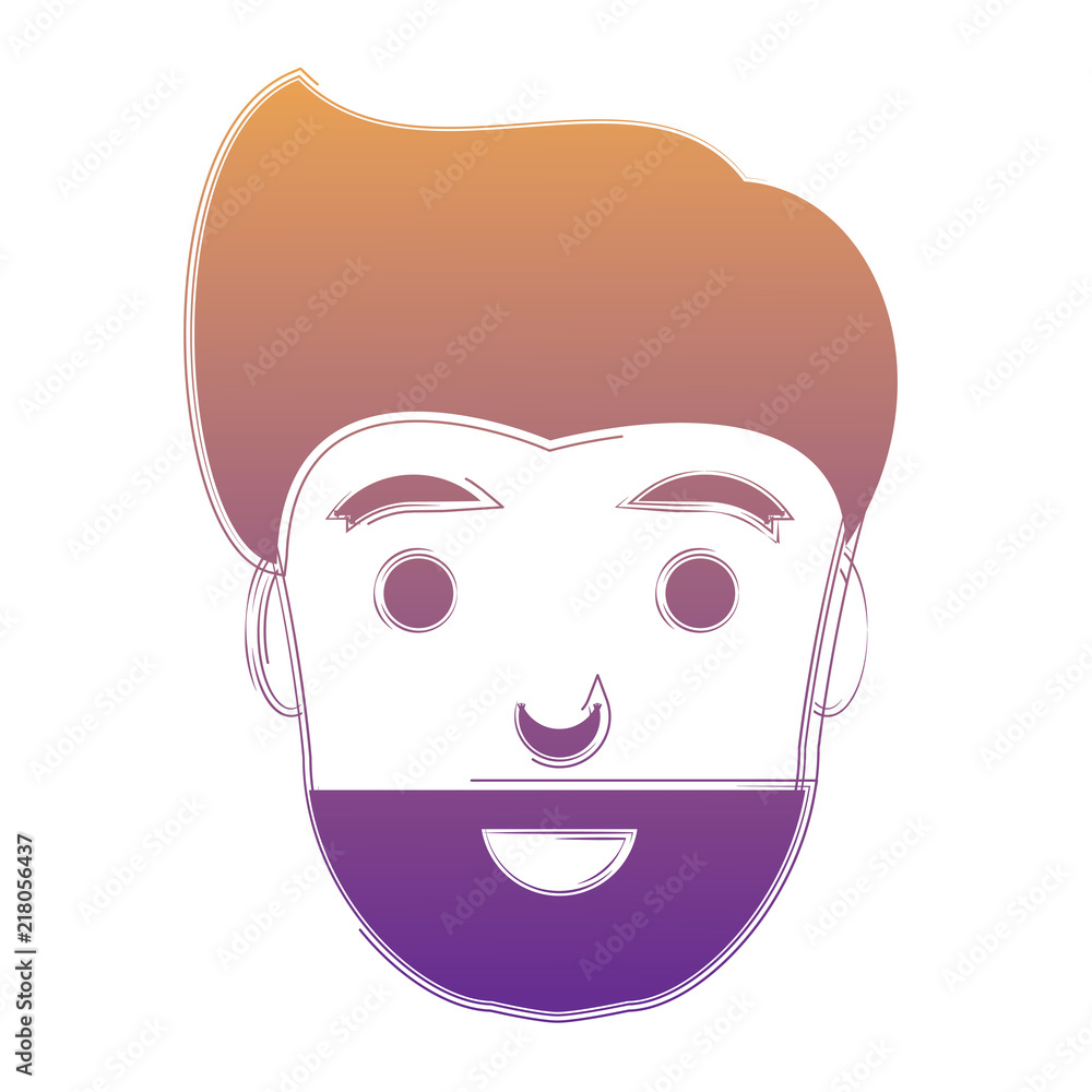 cartoon man with beard over white background, vector illustration cartoon man with beard over white background, vector illustration