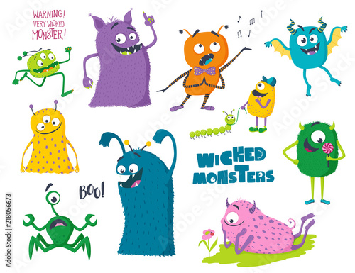 Cute cartoon monsters