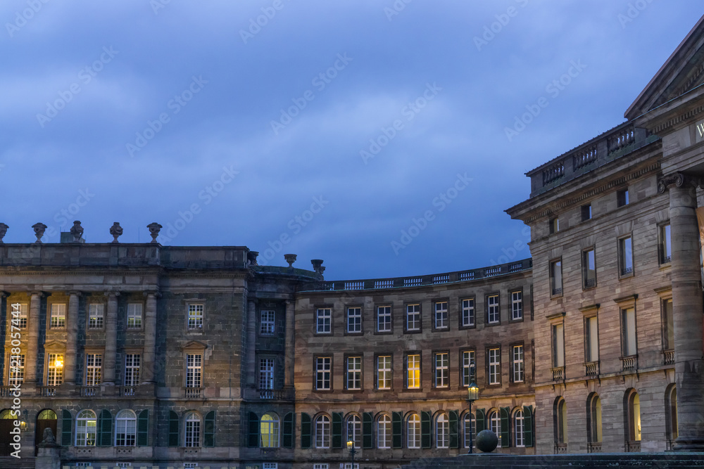 Castle Wilhelmshoehe in Kassel, Germany, blue hour
