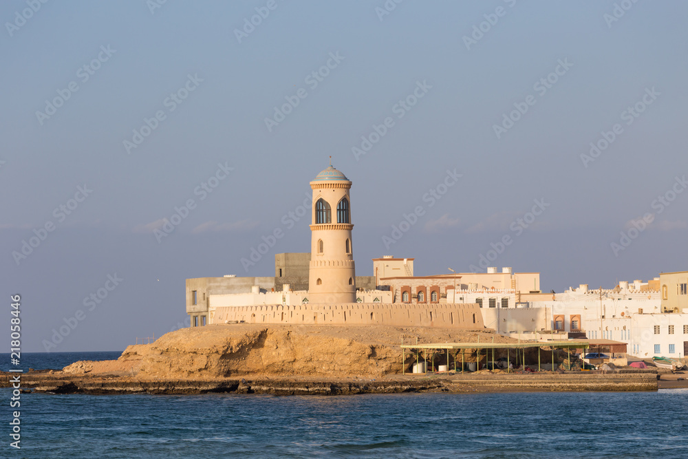 Lighthouse in the bay of Sur, in Oman