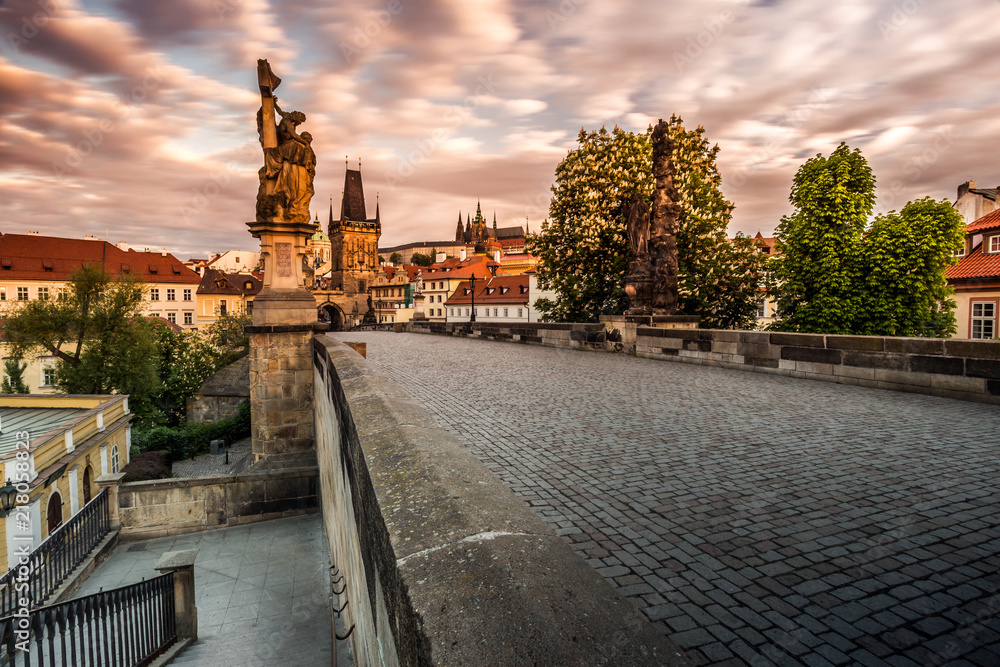 Charles Bridge and a view of the Lesser Town