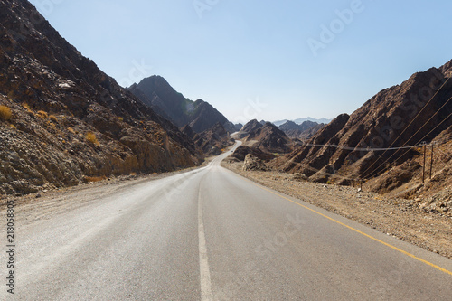 Scenic road from to Nizwa  in Oman