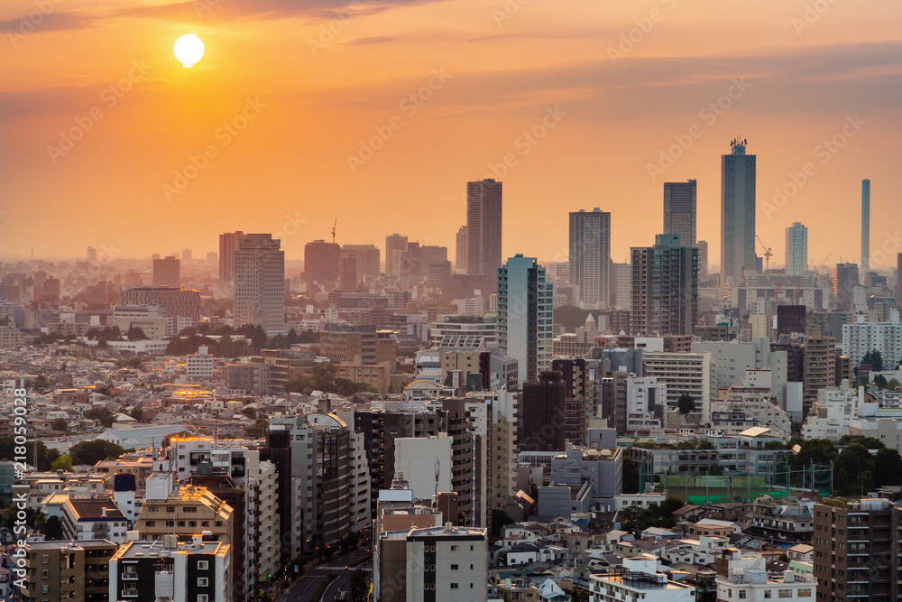Fototapeta premium 夕暮れの東京の街