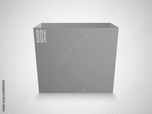 Blank gray cube on white background. 3d box template. inscription box