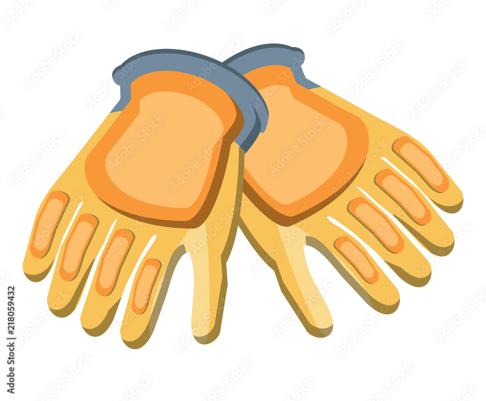 Obraz premium construction gloves icon over white background, vector illustration