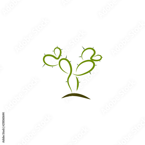 Simple abstract cactus logo  icon vector design element