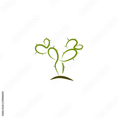 Simple abstract cactus logo, icon vector design element