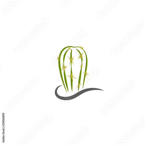 Simple abstract cactus logo, icon vector design element