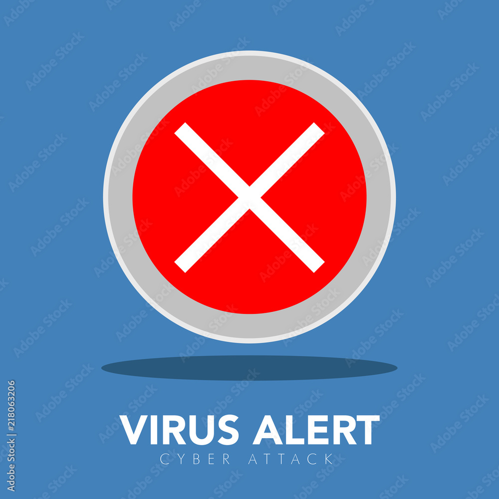 Obraz premium Virus alert sticker. Cyber attack