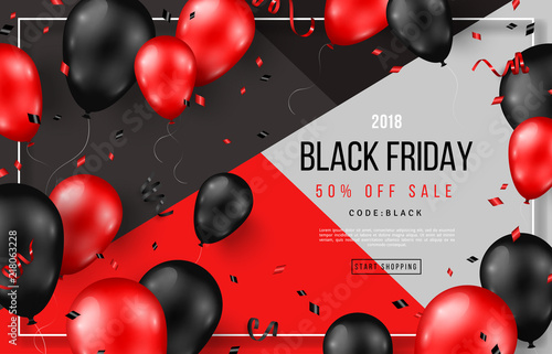 Black Friday Sale with Balloons