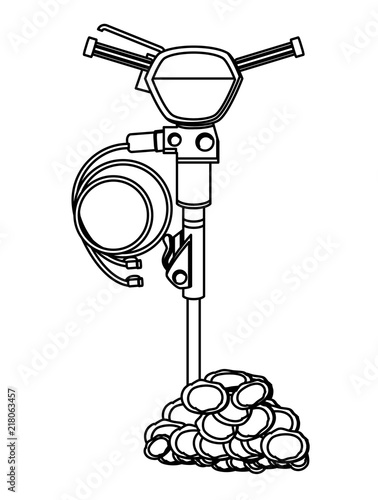 hammer drill icon over white background, vector illustration