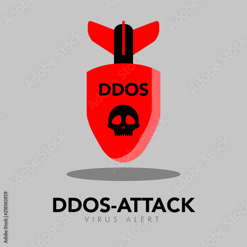 Isolated bomb icon. DDos attack concept
