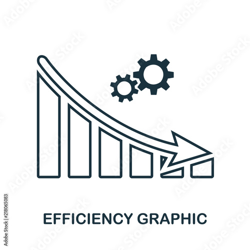 Efficiency Decrease Graphic icon. Mobile app, printing, web site icon. Simple element sing. Monochrome Efficiency Decrease Graphic icon illustration.
