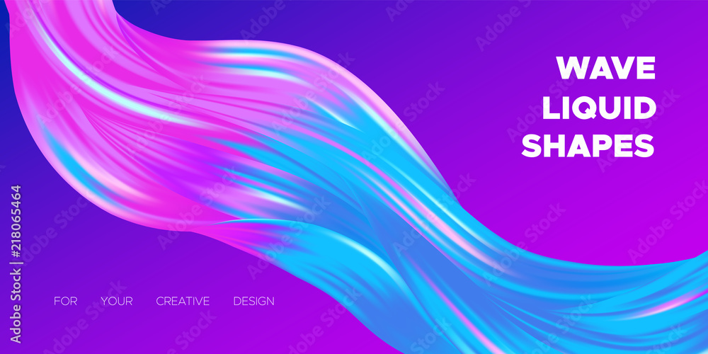 3d Abstract Liquid Colorful Shapes.