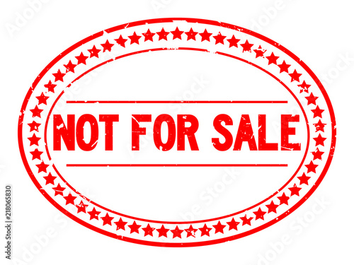 Grunge red not for sale word oval rubber seal stamp on white background