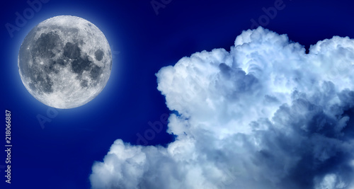 stylized image of the moon and clouds in the sky