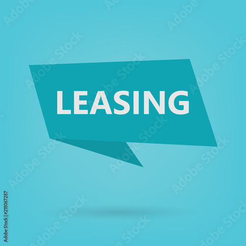 leasing word on sticker- vector illustration