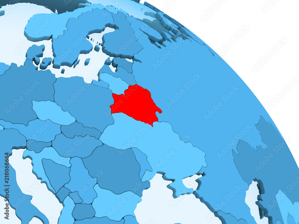 Fototapeta premium Belarus on blue globe