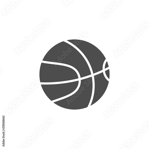 Basketball icon. Vector illustration, flat design.