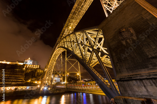 The Dom Luis I Bridge at night, Porto, Portugal © NICOLA