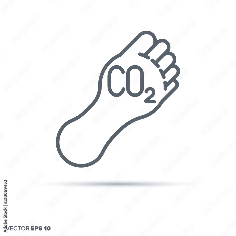 Carbon footprint vector line icon. Carbon footprint vector line icon.