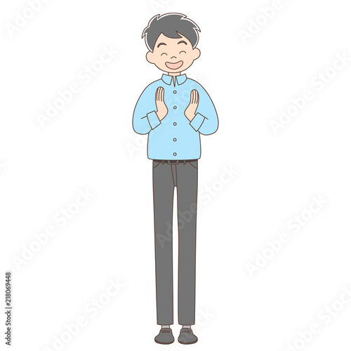 拍手_全身_お父さん