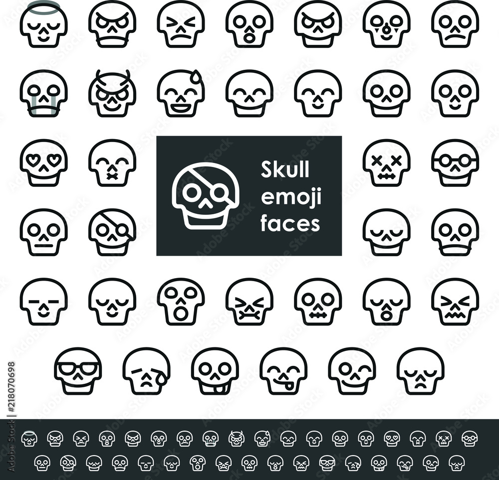 Line sjull emoji faces