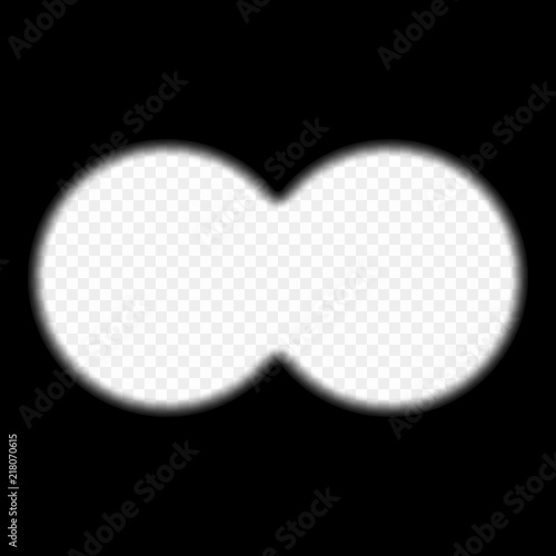 The view from the binoculars. Vector element isolated on a transparent background. Framework for military, hunting or tourism projects. The view from the binoculars template.
