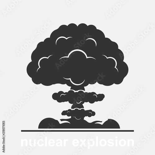 Nuclear explosion vector illustration isolated on white background. International day against nuclear tests.