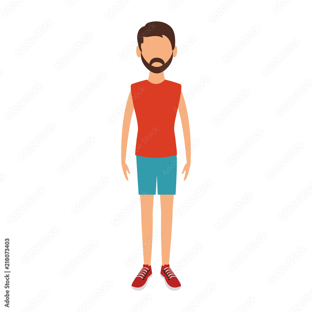 Fototapeta premium Young man cartoon avatar vector illustration graphic design vector illustration graphic design